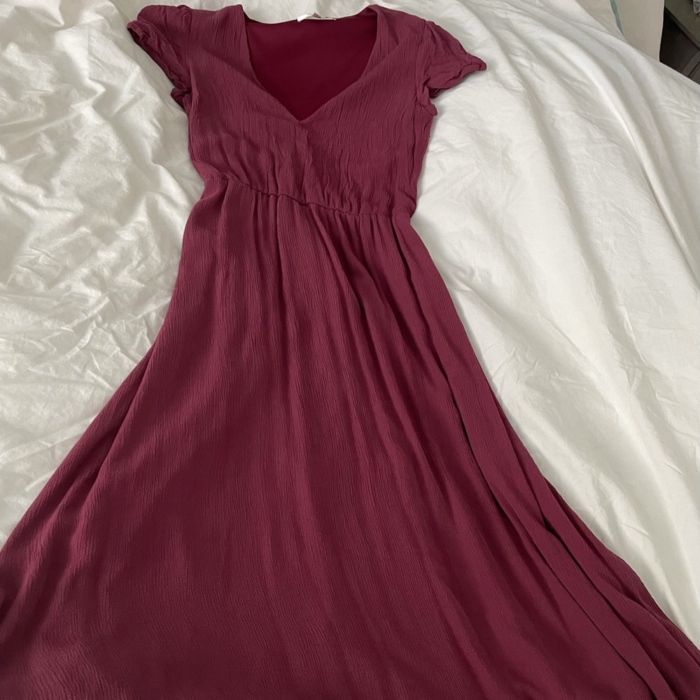 WAYF Blouson Midi Dress.